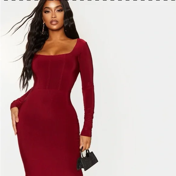 blue vanilla burgundy dress BABARONI BABARONI Tulle Burgundy Prom Dresses A-line Plunging V-Neck Sleeveless Ruffle Pleated, Burgundy / US0 main image 1